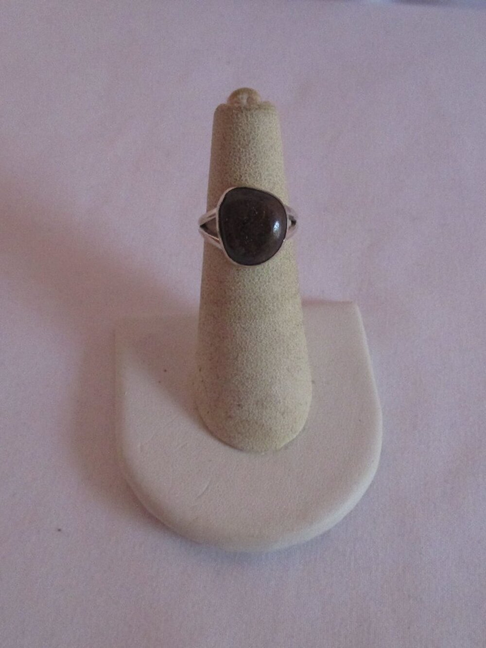 Australian Natural Boulder Opal Solitarie Ring Size 5 Sterling Silver Cabochon